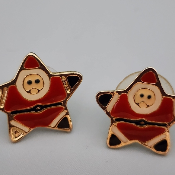 Jewelry - Star Shaped Santa Earrings